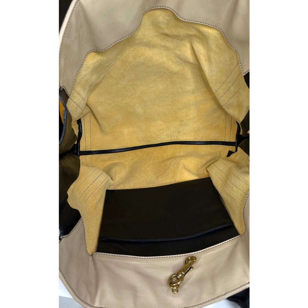 Chloé Alison Large Leather Tote Bag Mustard Yellow Black Colorblock 2013 - Picture 13 of 16
